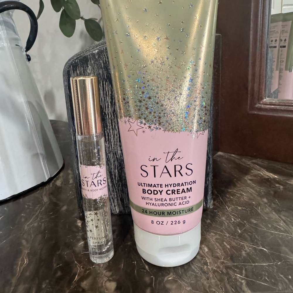 Bath & Body Works In The Stars Body Cream and Perfume Set - Gold and Pink